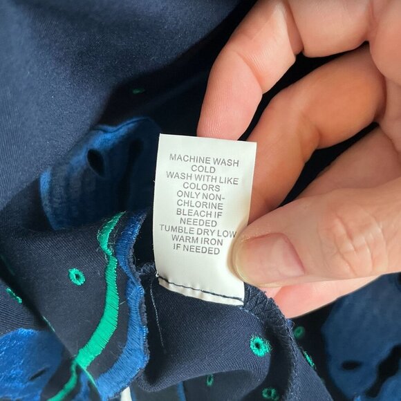 41 Hawthorn Paloma Embroidered Trim Dress Blue Green Sleeveless Size Small - Picture 10 of 10